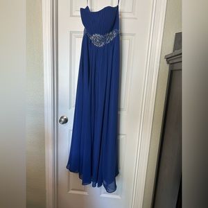 Women’s strapless blue formal gown Size S